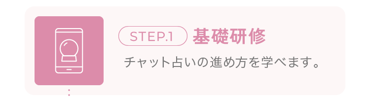 step.1 基礎研修 チャット占いの進め方を学べます。